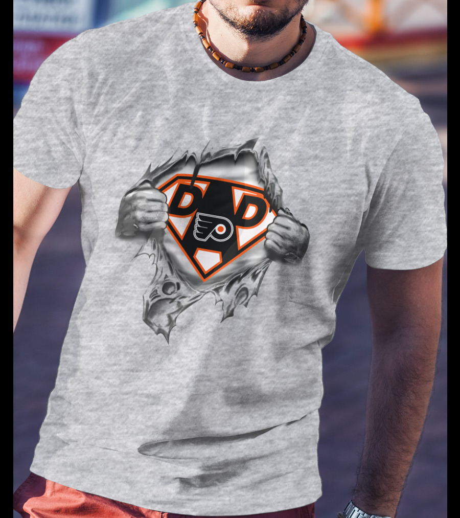 Philadelphia Flyers Super Dad Hero Badge T-Shirt