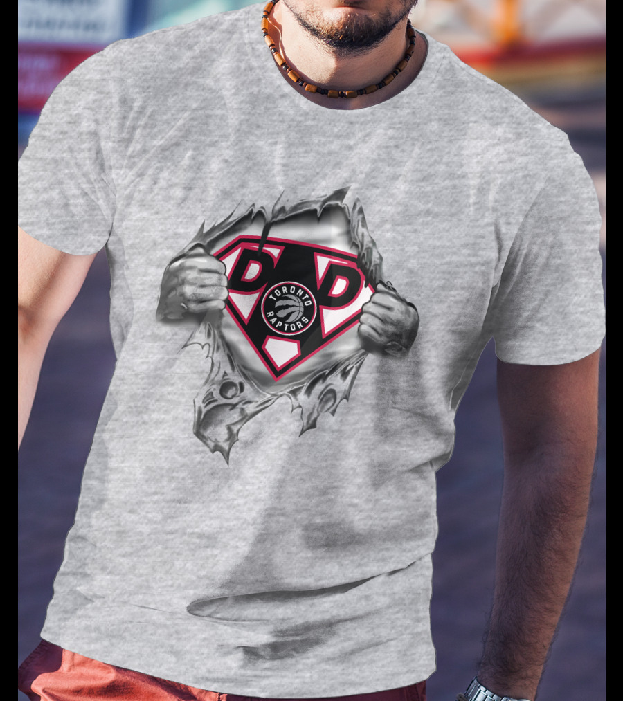 Toronto Raptors Super Dad Emblem Busting Through 309 T-Shirt