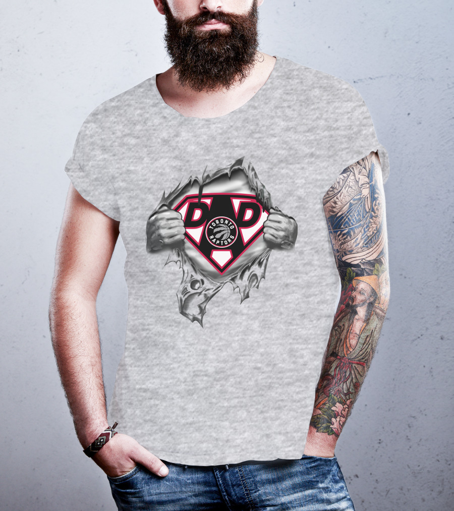 Toronto Raptors Super Dad Emblem Busting Through 309 T-Shirt