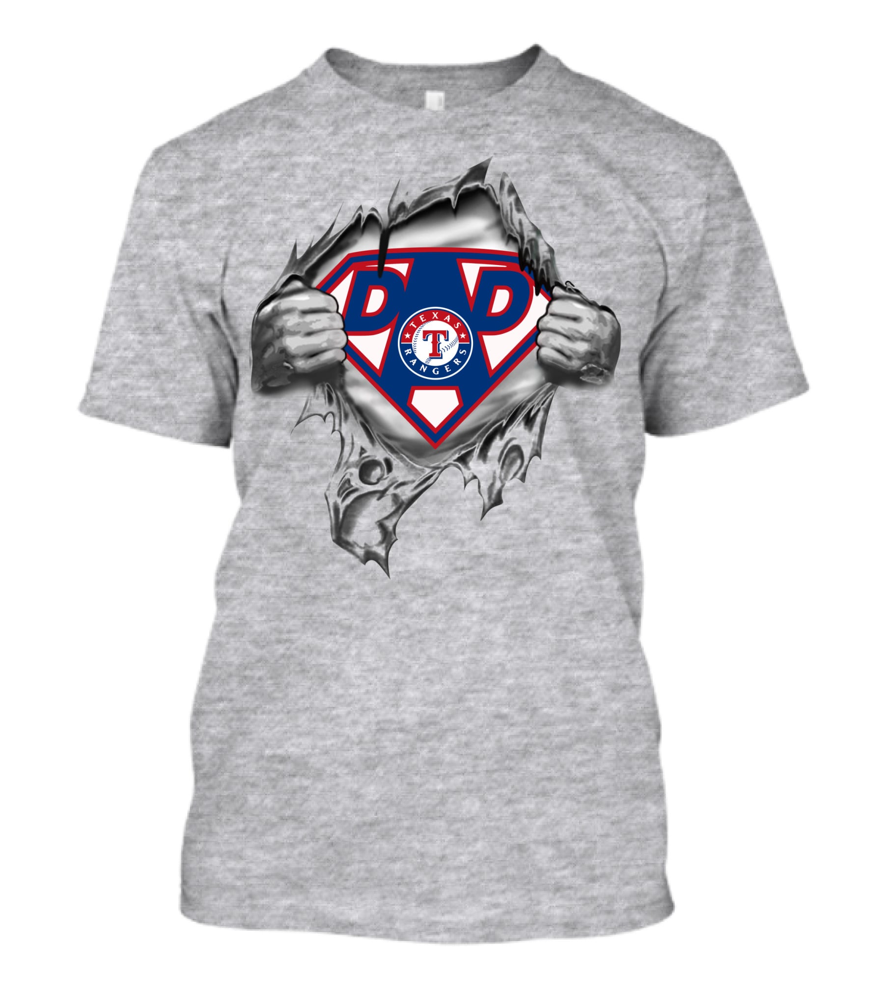 Texas Rangers Super Dad Logo 338 Theme T-Shirt