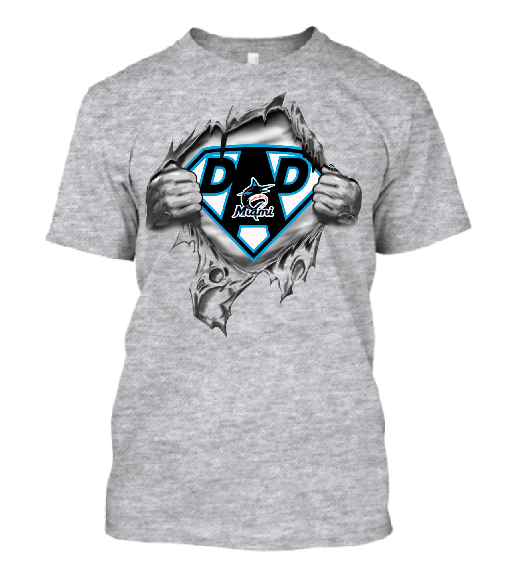 Super Dad Miami Marlins 344 Superman T-Shirt