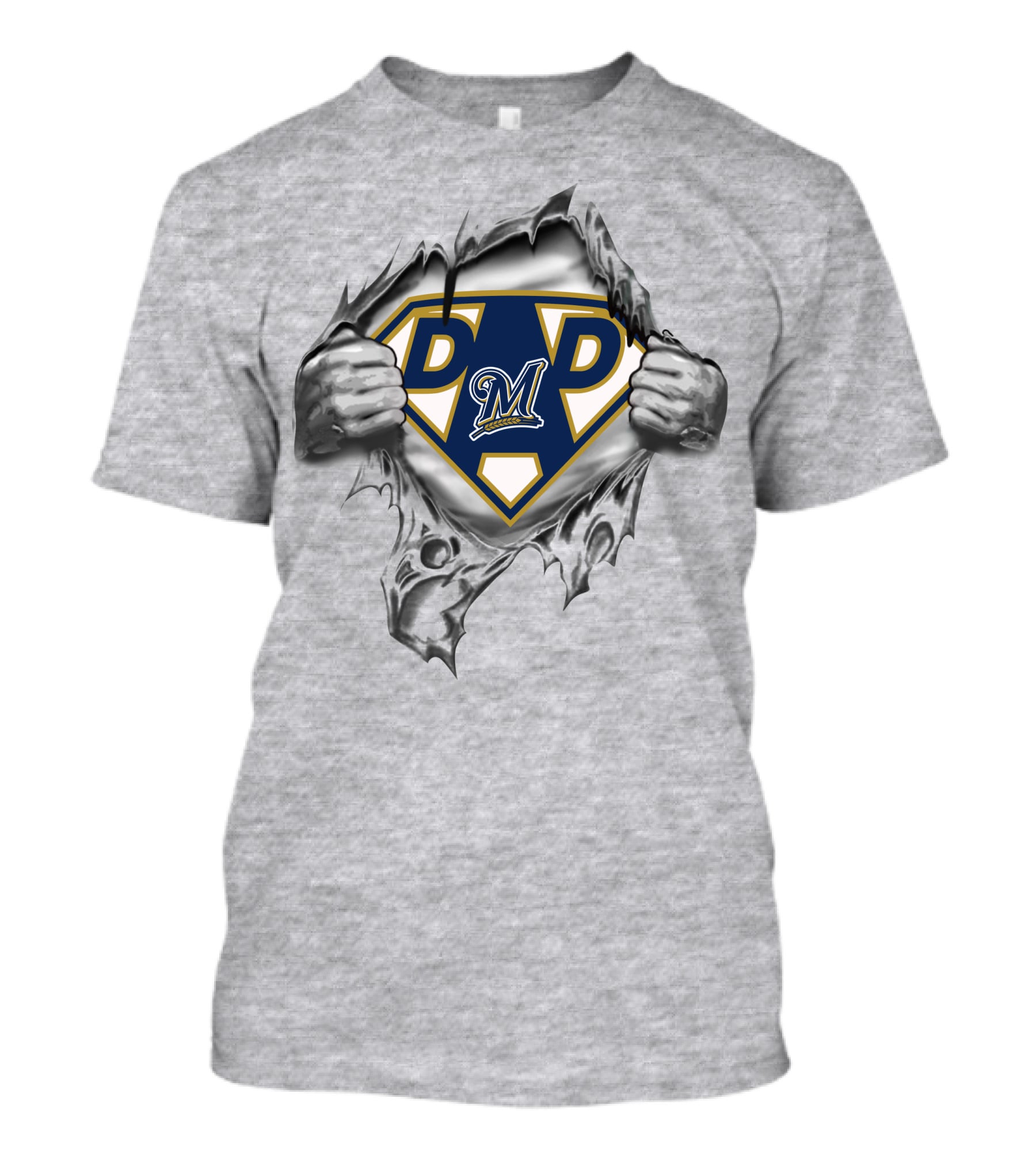 Milwaukee Brewers Super Dad Dp Batman Symbol T-Shirt