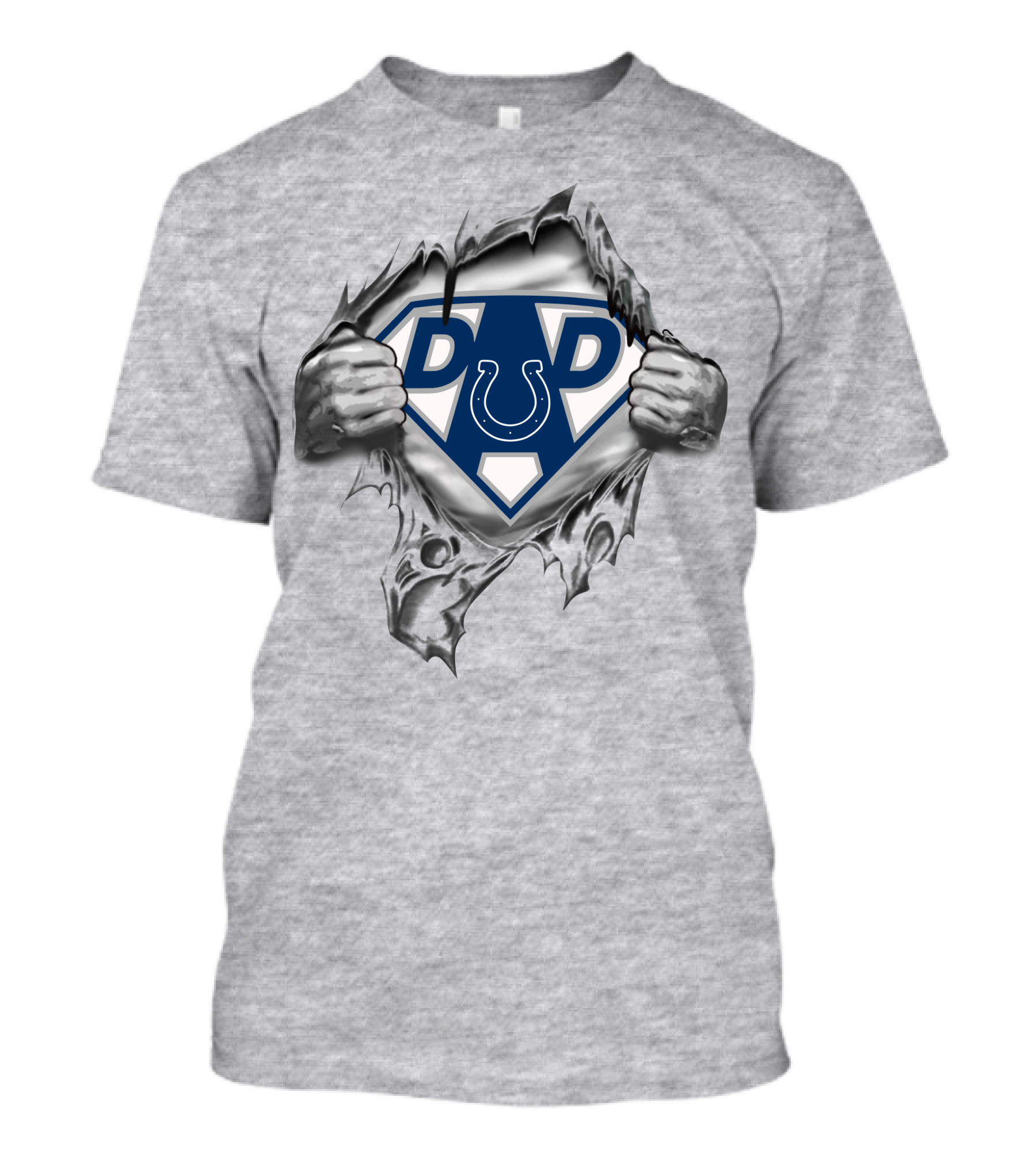 Indianapolis Colts Super Dad Emblem With Horseshoe T-Shirt