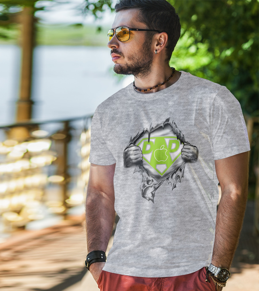 Super Dad Apple Logo Hero 419 T-Shirt