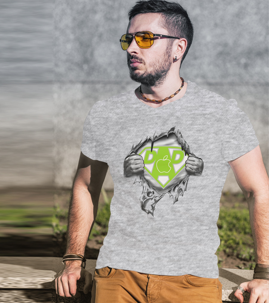 Super Dad Apple Logo Hero 419 T-Shirt