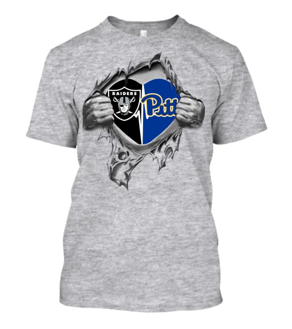 Raiders Pitt Panthers Heart Warriors T-Shirt