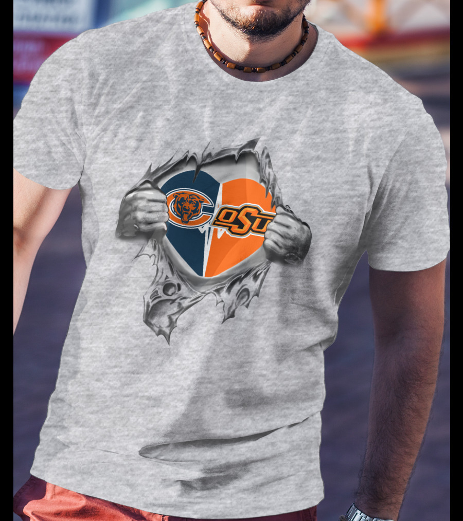 Bears Oklahoma State Cowboys Coexist In My Heart Through Torn T-Shirt