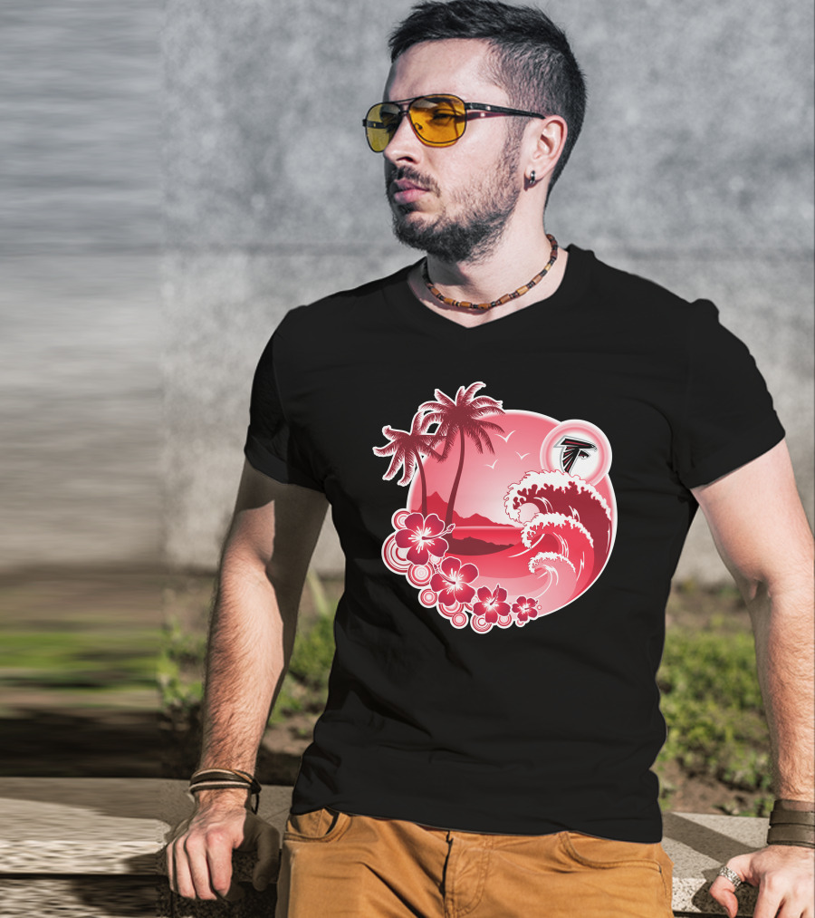 Atlanta Falcons Tropical Holiday Wave Scene T-Shirt