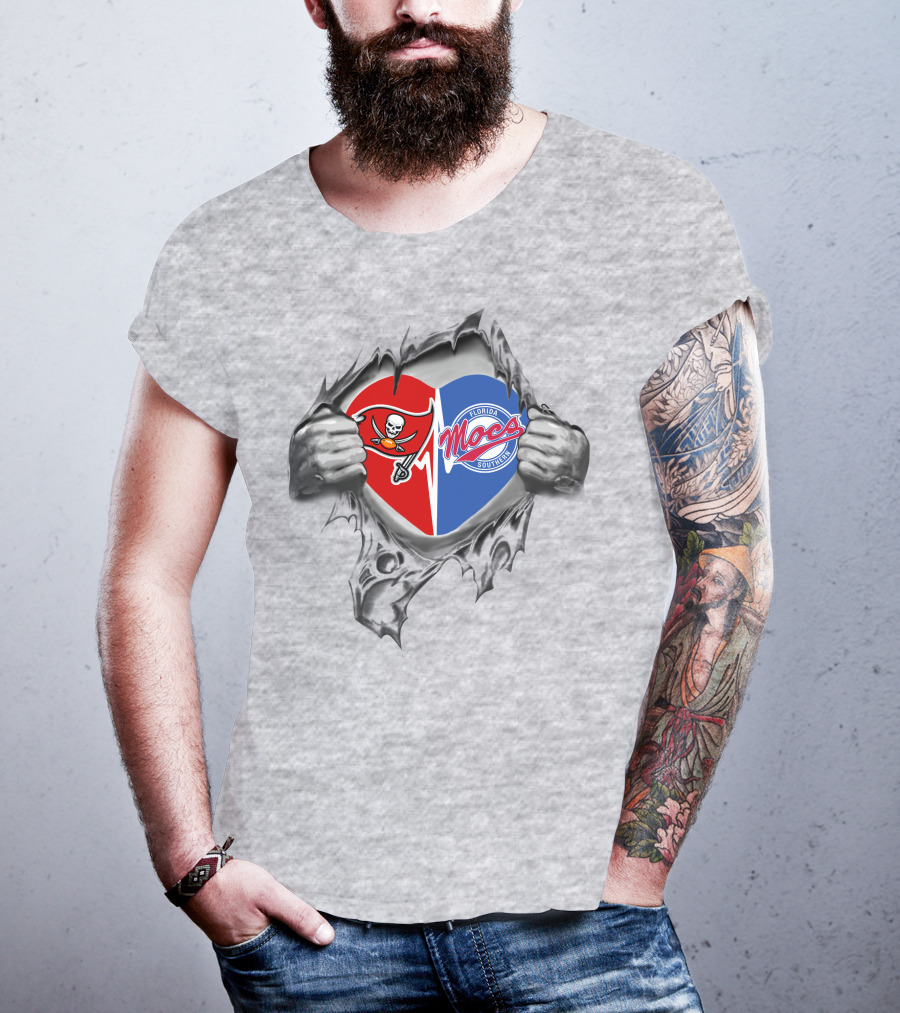 Tampa Bay Buccaneers Florida Southern Mocs Heart T-Shirt