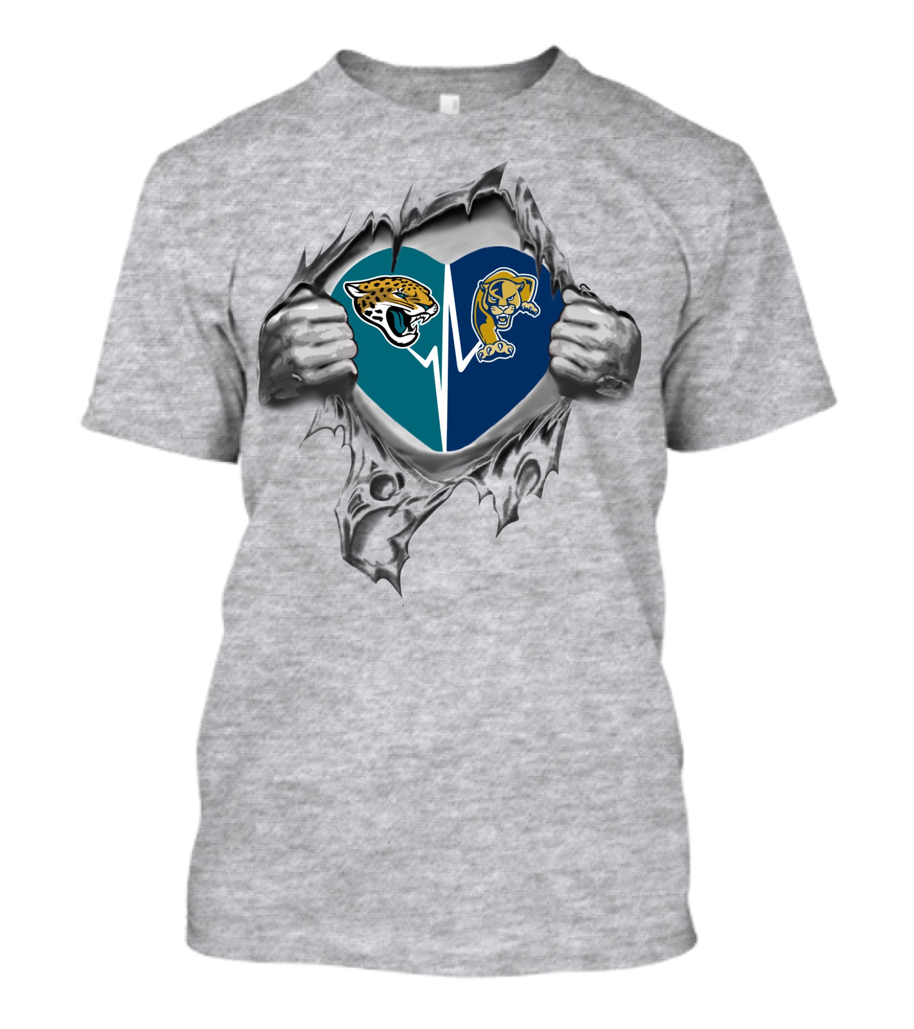 Jaguars Florida Intl Golden Panthers Heartbeat T-Shirt