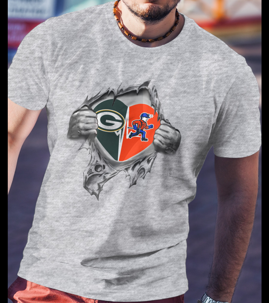 Packers Platteville Pioneers Heart Tearing Symbol T-Shirt