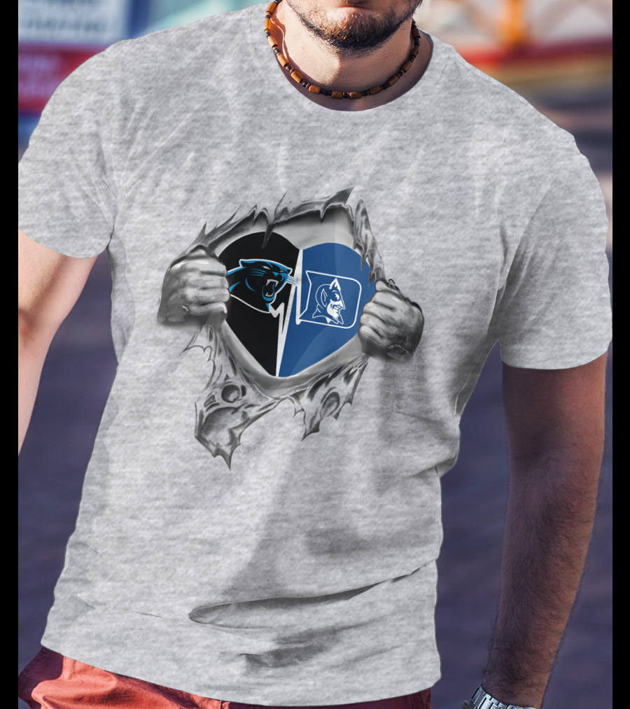 Panthers Duke Blue Devils It's In My Heart Football Basketball Fan Pride T-Shirt