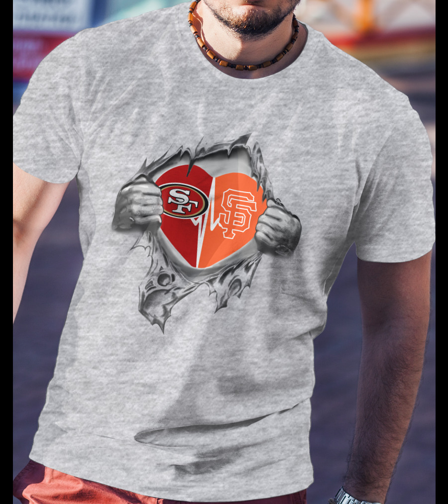 San Francisco 49ers Giants Heart Logo Split – It's In My Heart T-Shirt