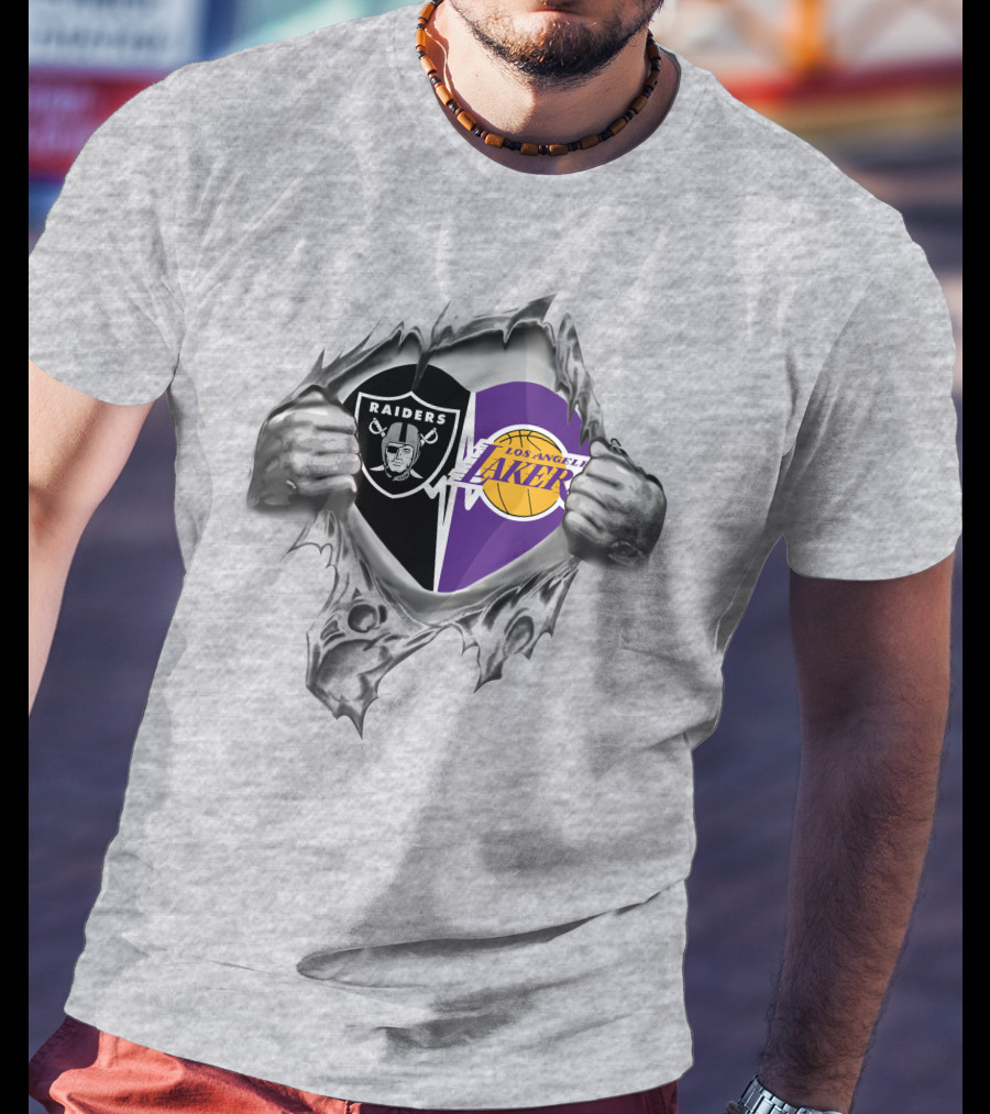 Los Angeles Raiders Lakers Heart 320 T-Shirt