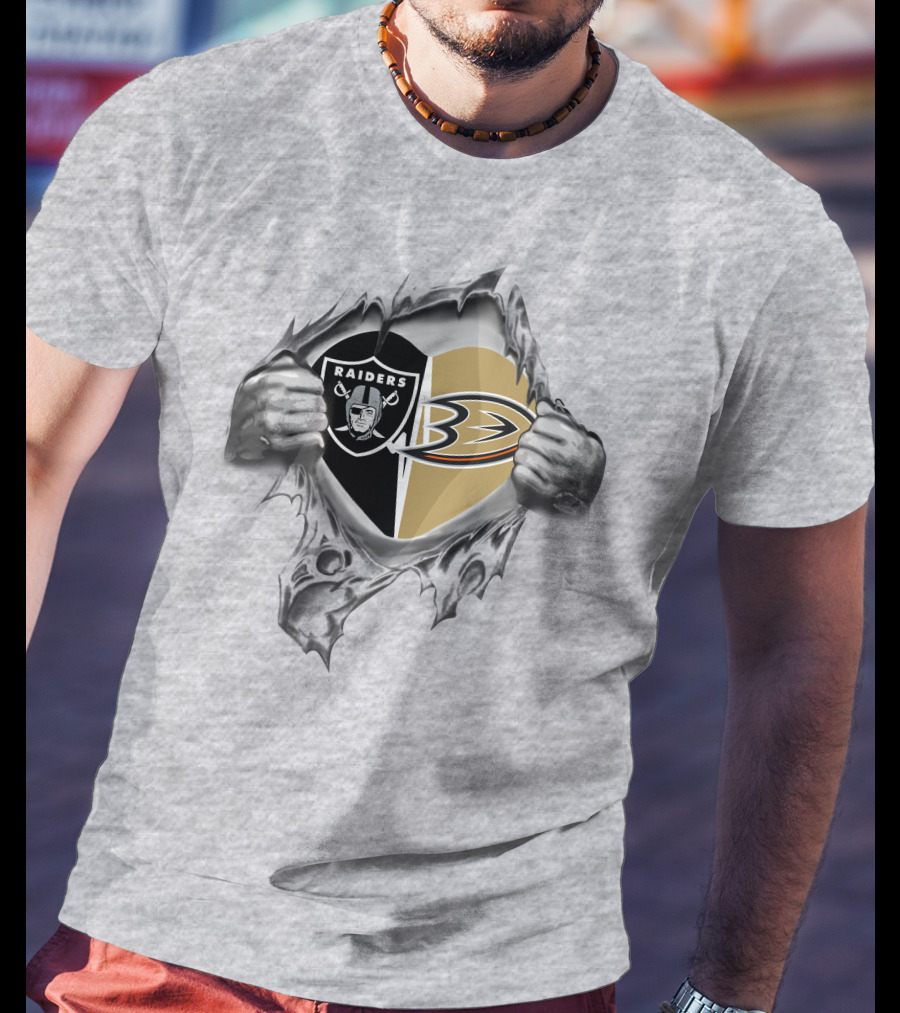 Anaheim Ducks Raiders Heart Design 324 Raiders It's In My Heart T-Shirt