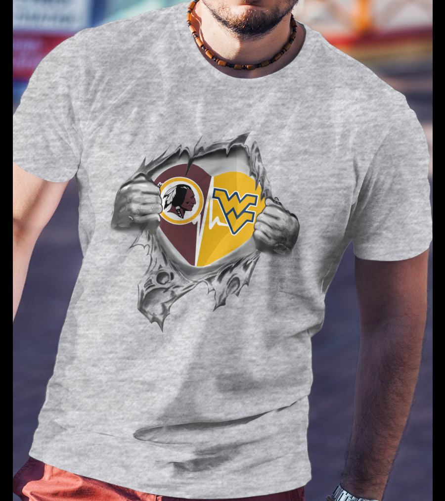 Redskins West Virginia Mountaineers Heart T-Shirt