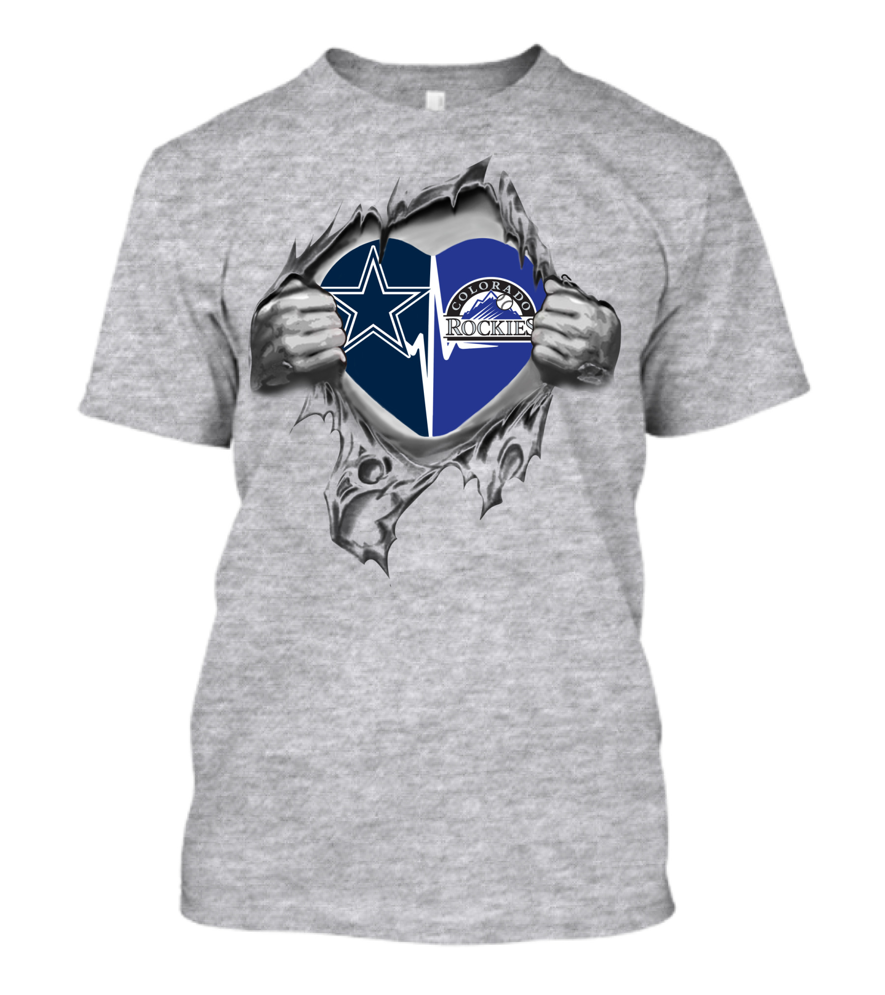 Dallas Cowboys Colorado Rockies Heart T-Shirt