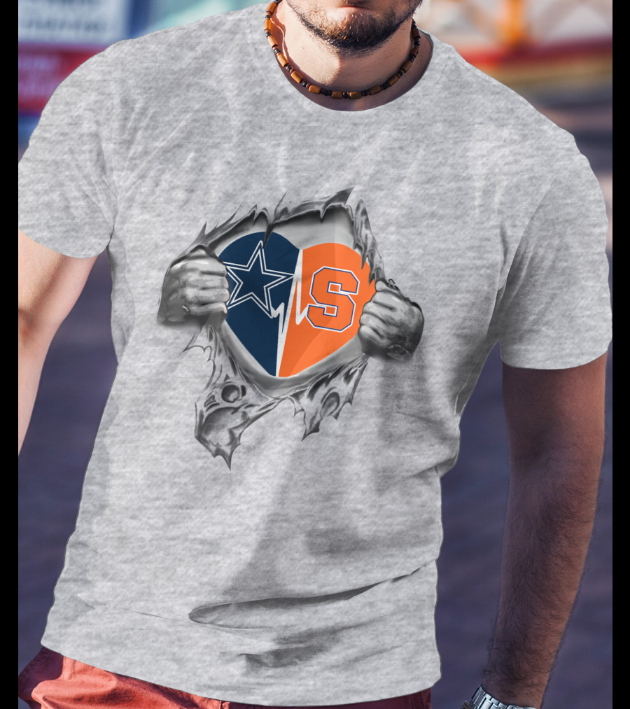 Cowboys Syracuse Orange Heart Star And Letter S In My Heart T-Shirt
