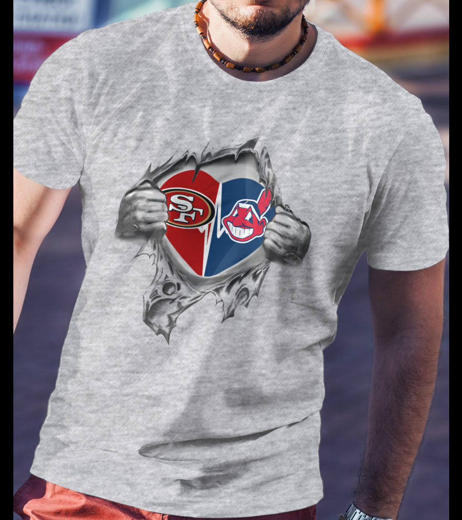 49ers Cleveland Indians Heart Passion T-Shirt