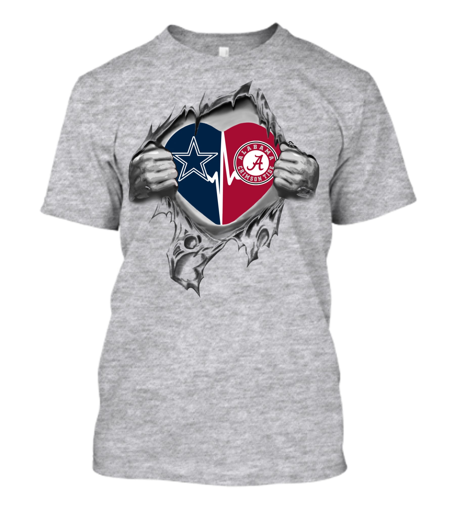 Cowboys Alabama Crimson Tide Heart Inside With Star T-Shirt
