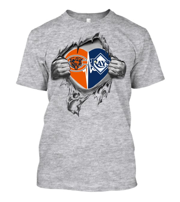 Chicago Bears Tampa Bay Rays Heart T-Shirt