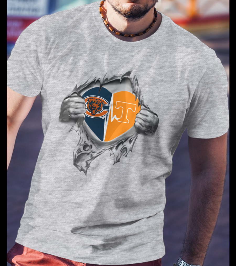 Bears Tennessee Volunteers Heart Design Combination T-Shirt
