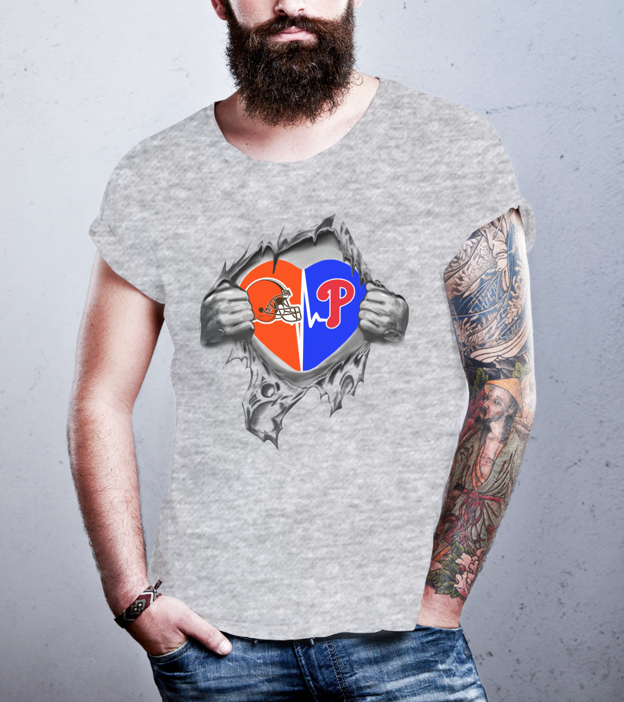 Browns Philadelphia Phillies Heart T-Shirt