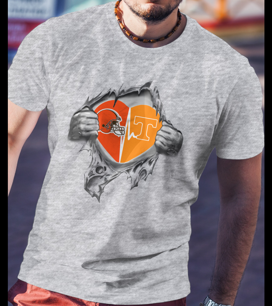 Browns Tennessee Volunteers Heartbeat Passion T-Shirt