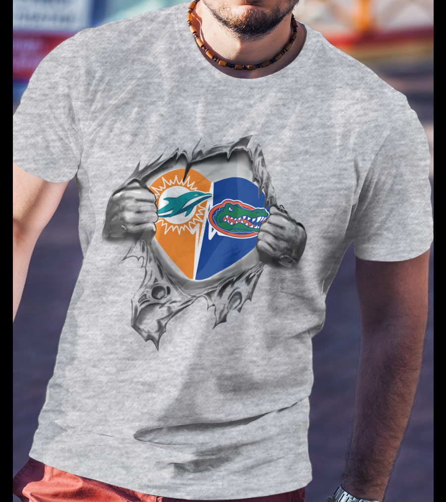 Dolphins Florida Gators It's In My Heart T-Shirt