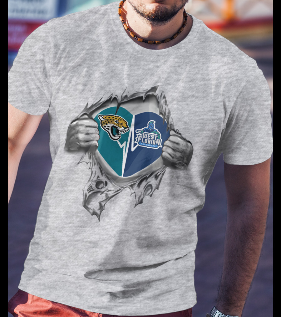 Jacksonville Jaguars West Florida Argonauts Heart T-Shirt