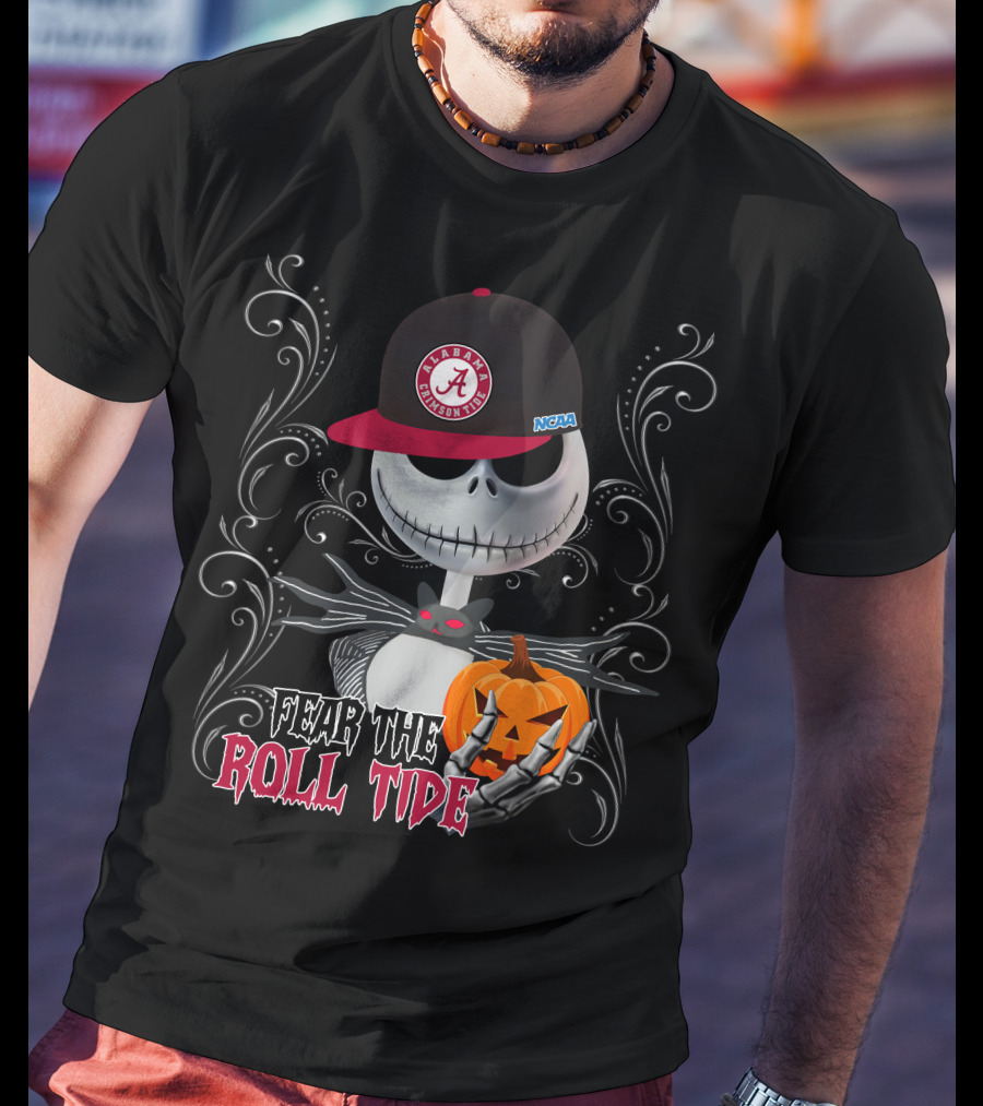 Fear The Roll Tide Alabama Crimson Tide Halloween T-Shirt