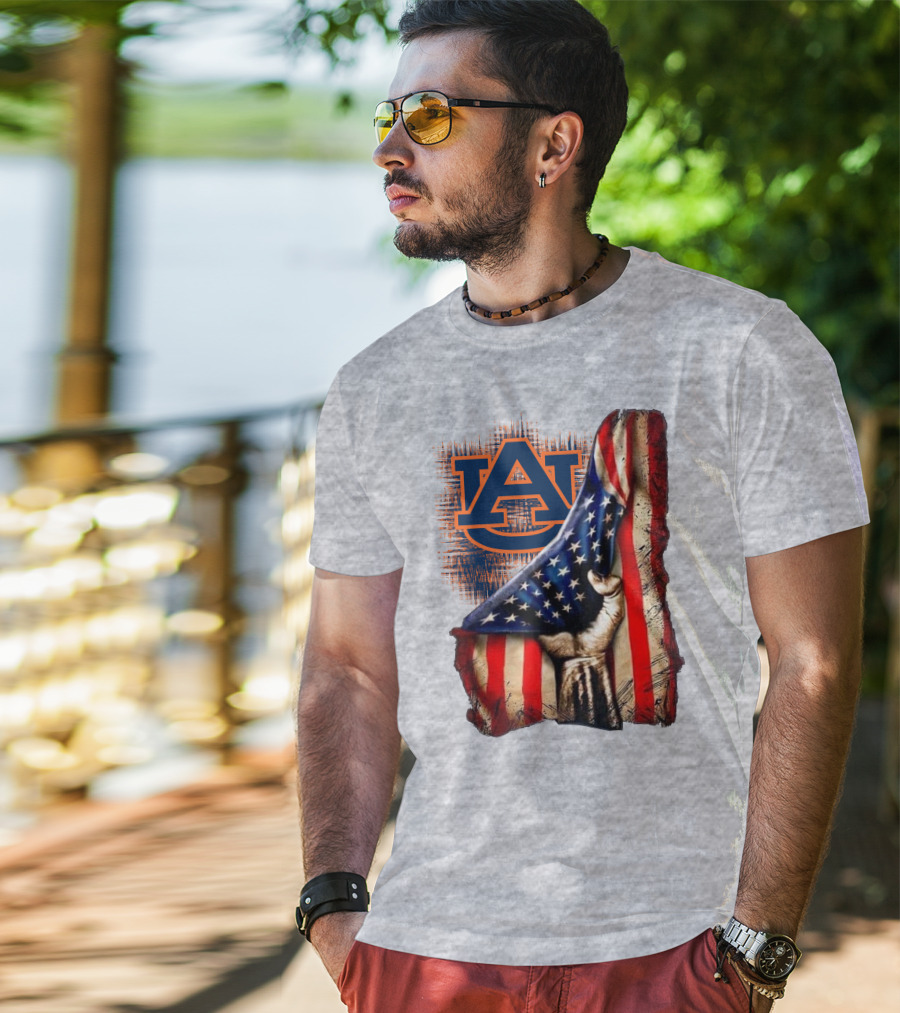 Auburn Tigers American Flag Patriotic T-Shirt