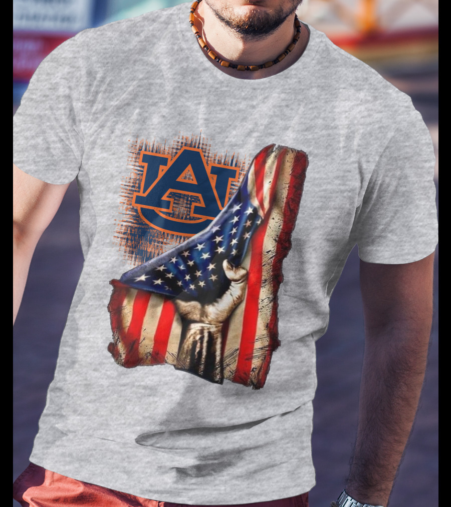 Auburn Tigers American Flag Patriotic T-Shirt