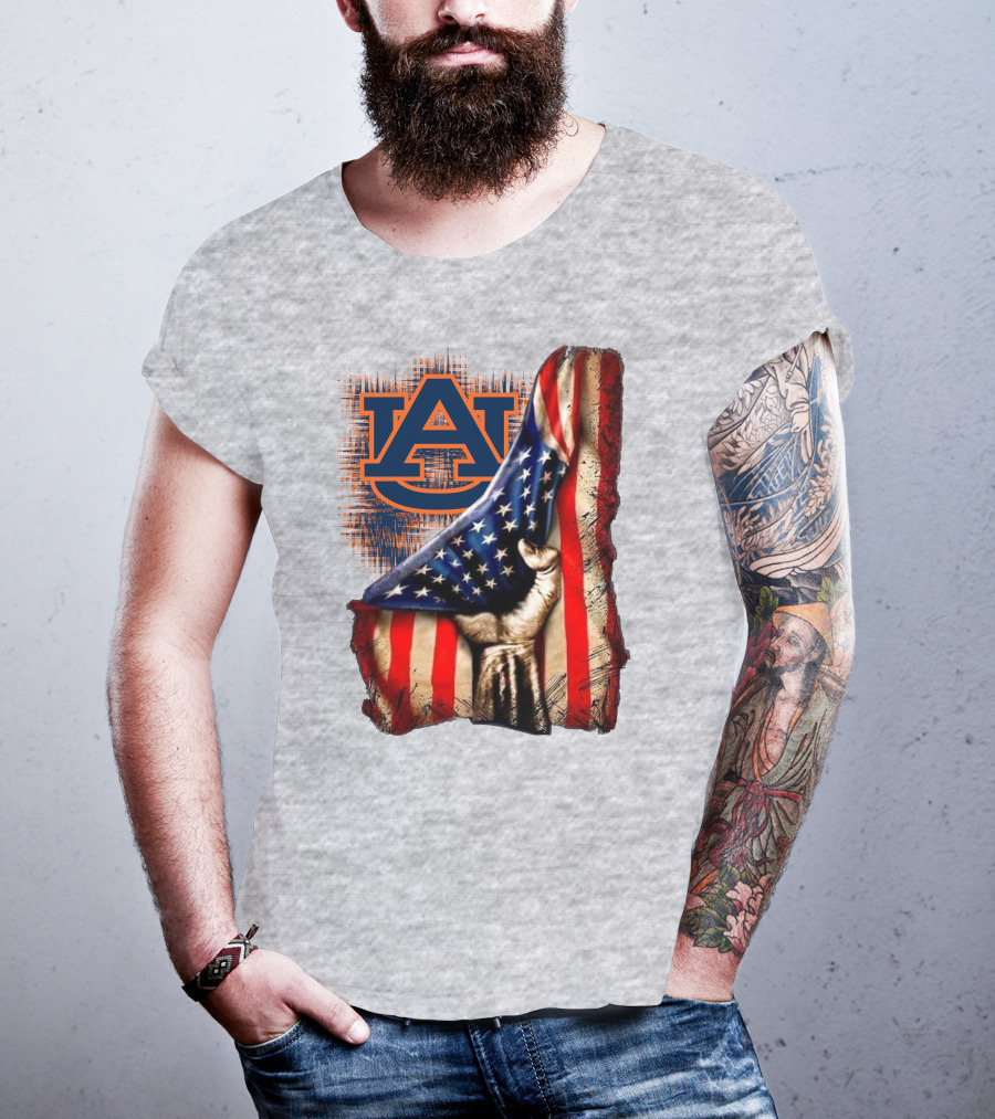 Auburn Tigers American Flag Patriotic T-Shirt
