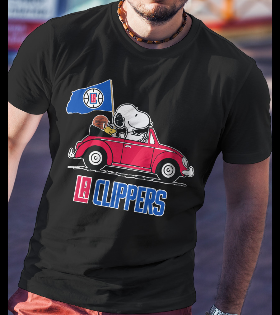 LA Clippers Snoopy Ride Car Basketball Peanuts T-Shirt
