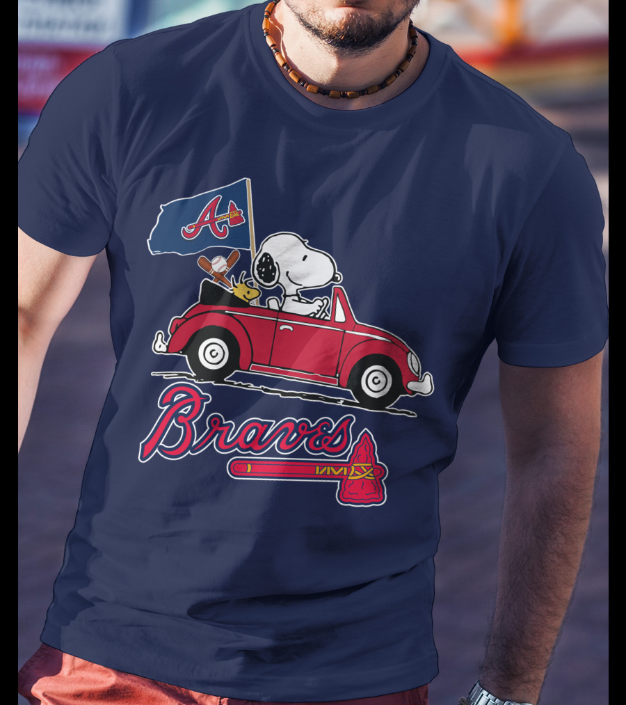 Atlanta Braves Snoopy Woodstocks Car Adventure T-Shirt