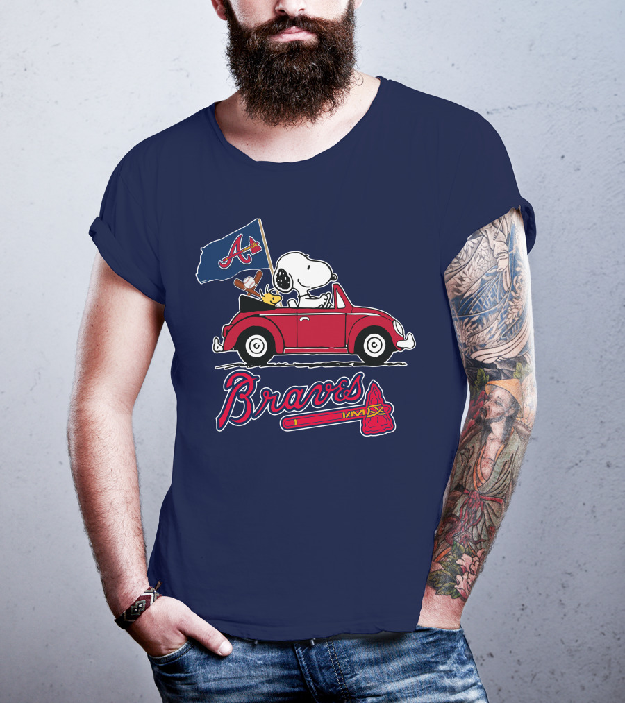 Atlanta Braves Snoopy Woodstocks Car Adventure T-Shirt
