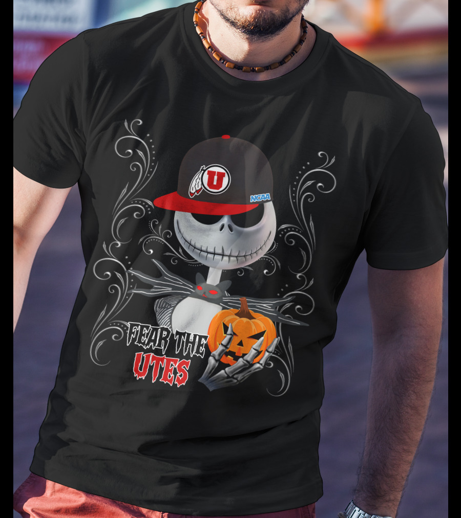 Fear The Utes Halloween Jack-O'-Lantern Skeleton U Hat T-Shirt