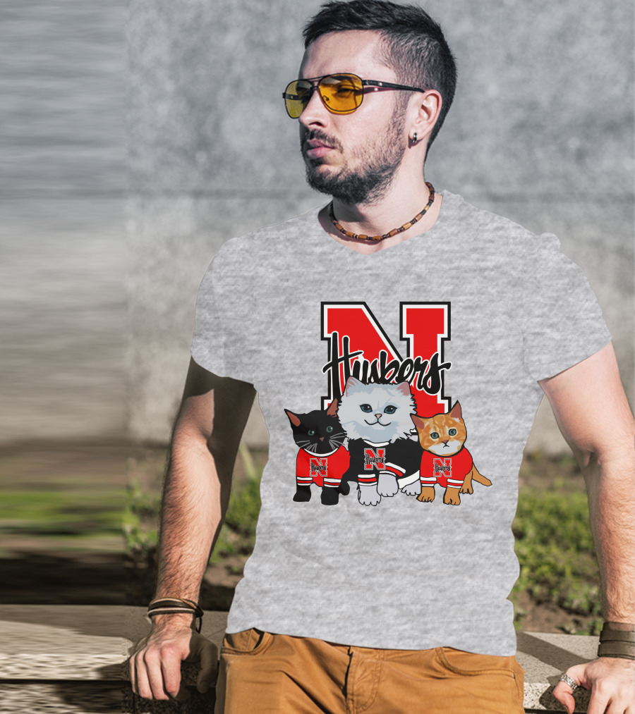 Nebraska Cornhuskers Huskers Cats In Red Jerseys T-Shirt