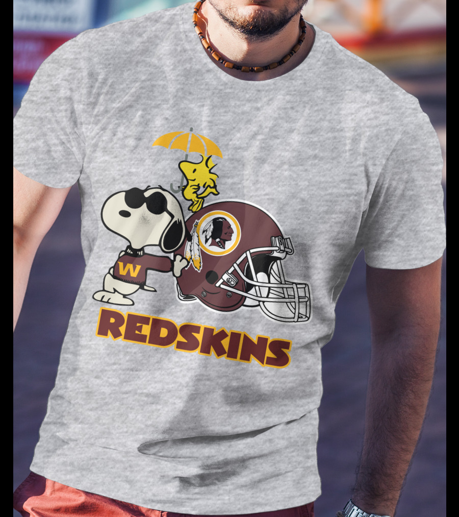 Snoopy Woodstock Redskins Helmet Washington Football Team T-Shirt