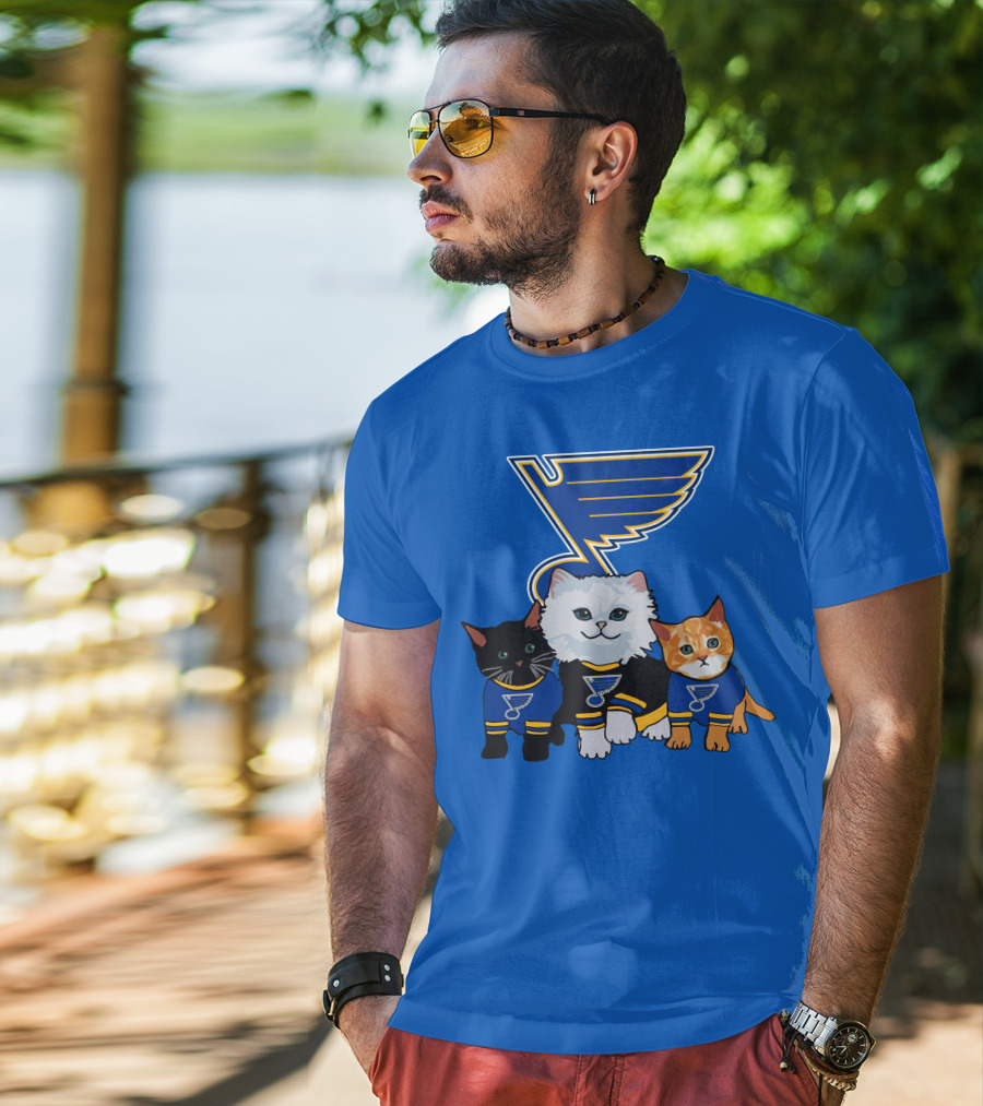 St Louis Blues Cats In Team Jerseys T-Shirt