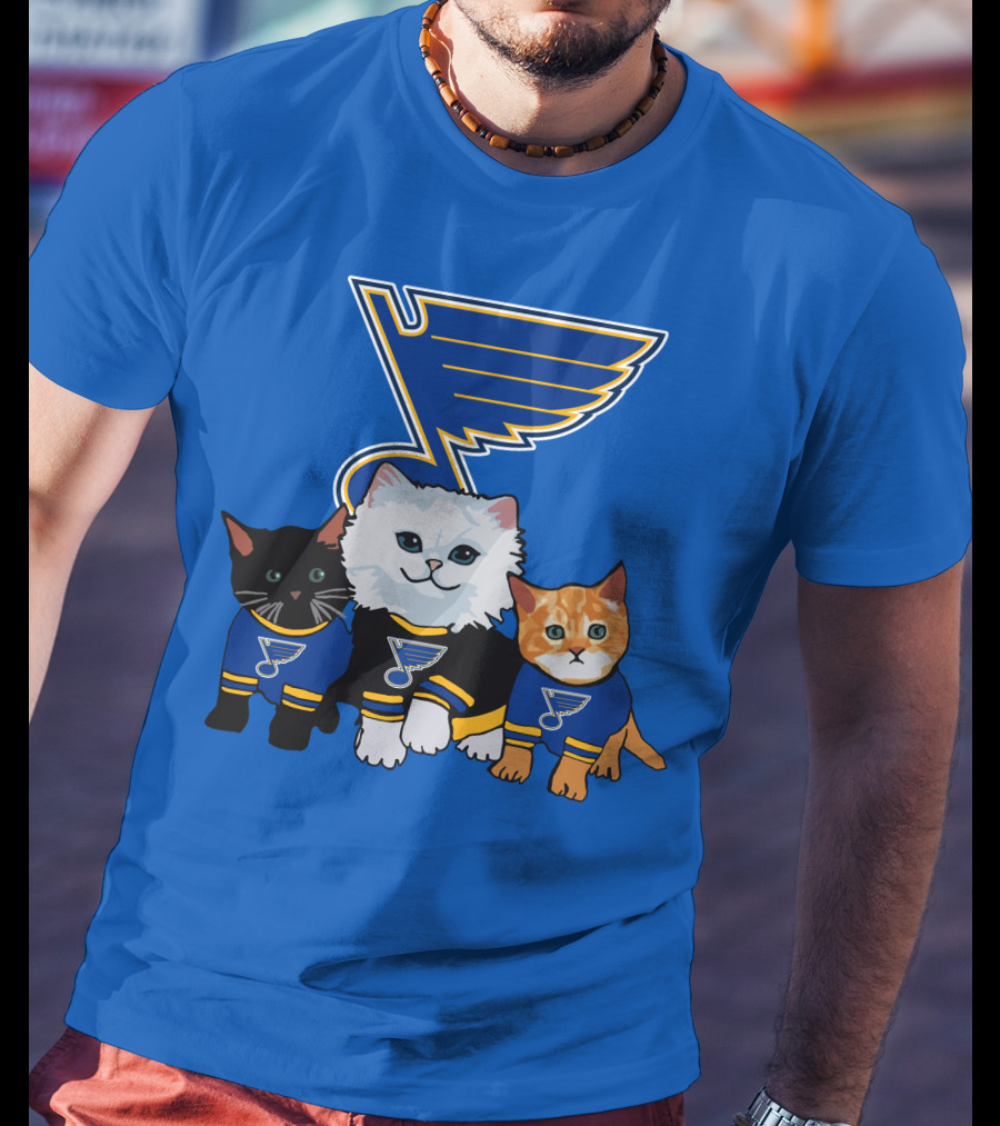 St Louis Blues Cats In Team Jerseys T-Shirt