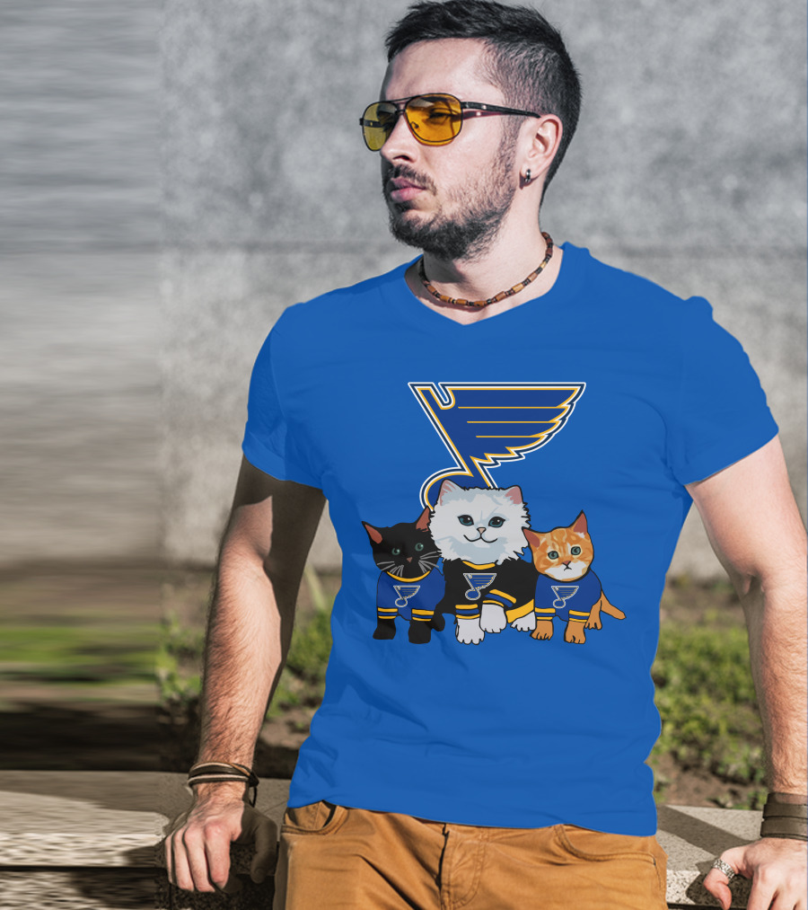 St Louis Blues Cats In Team Jerseys T-Shirt