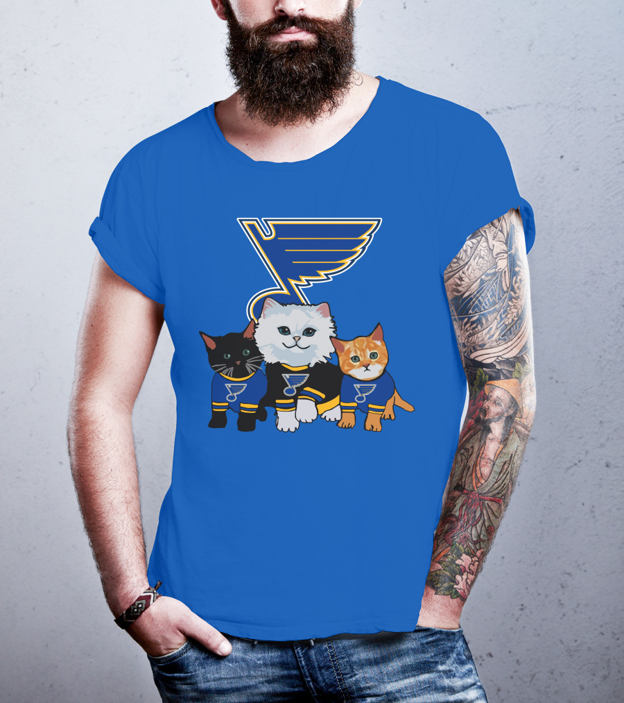 St Louis Blues Cats In Team Jerseys T-Shirt
