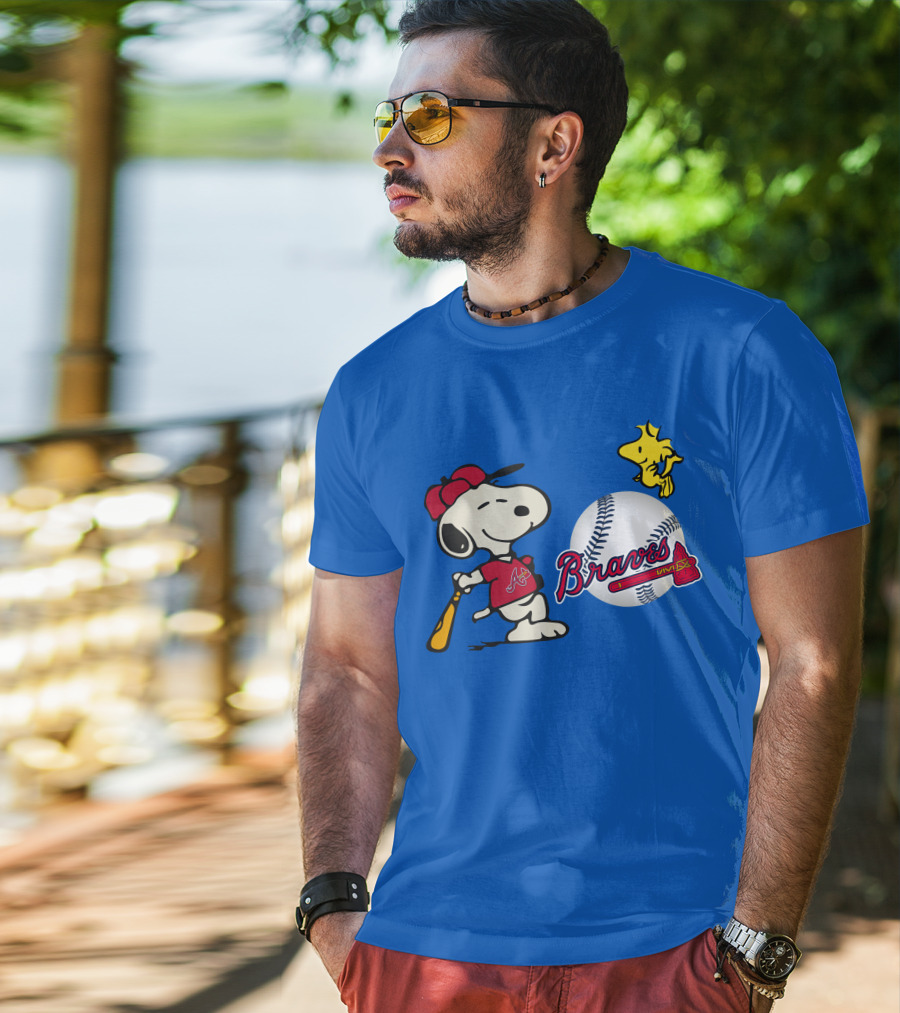 Braves Snoopy Woodstock Baseball Atlanta Peanuts T-Shirt