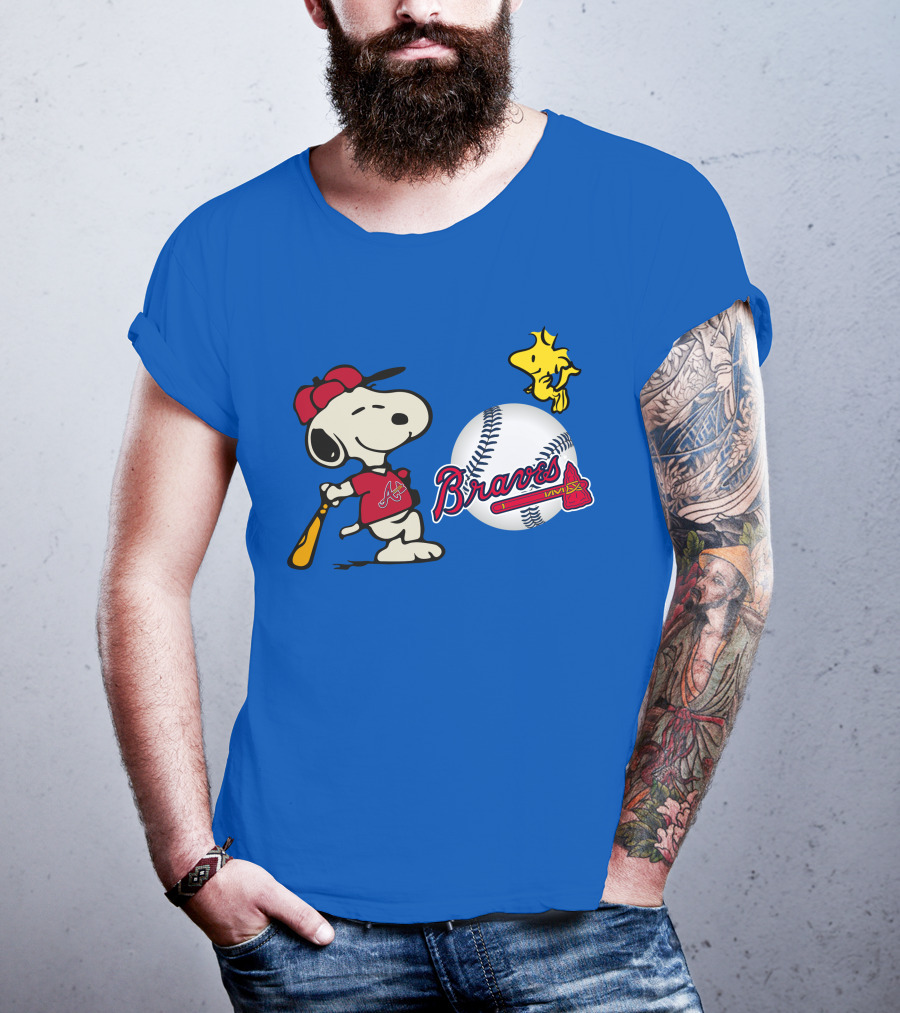 Braves Snoopy Woodstock Baseball Atlanta Peanuts T-Shirt