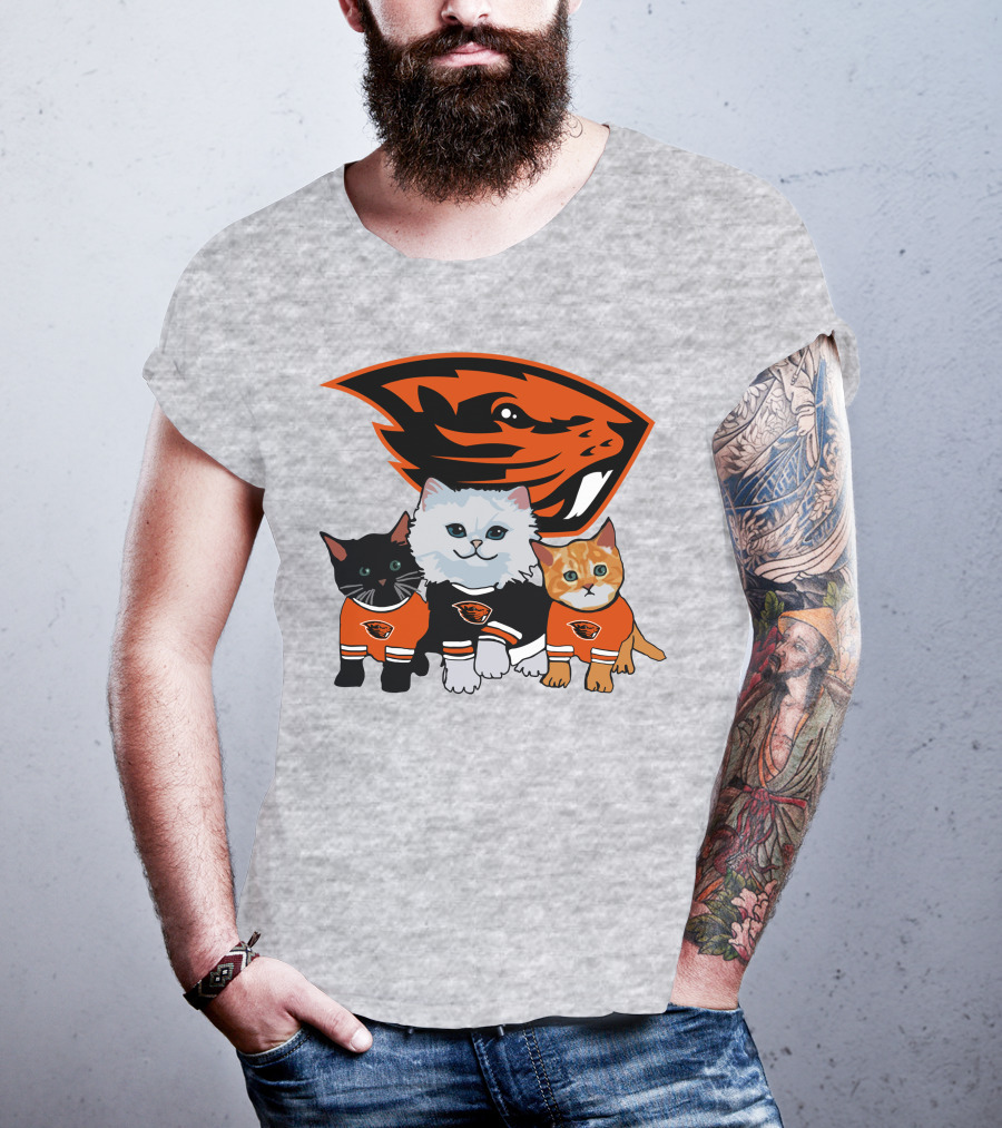 Oregon State Beavers Cats In Team Jerseys T-Shirt
