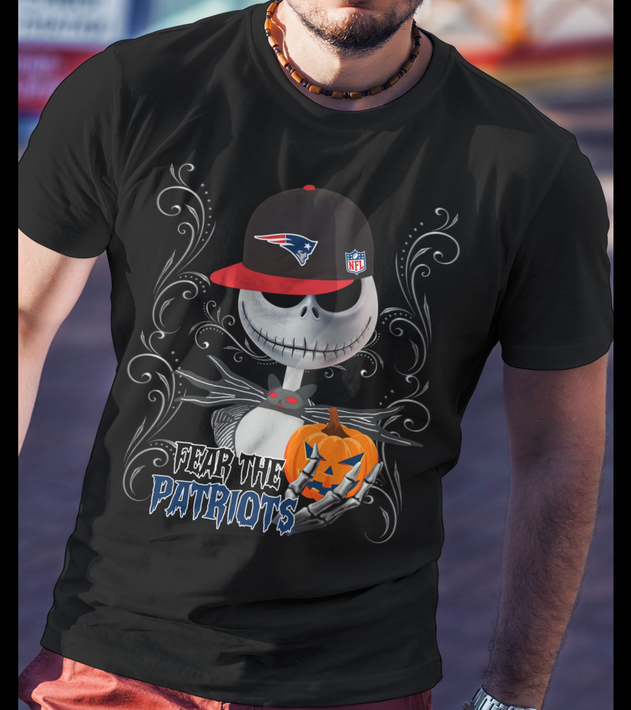 Fear The Patriots NFL Halloween Skeleton Pumpkin T-Shirt