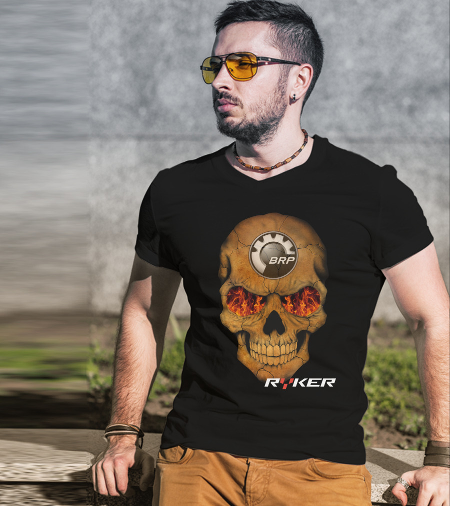 BRP Ryker Skull With Fiery Eyes T-Shirt