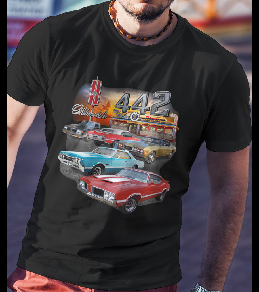 Oldsmobile 442 Classic Cars At The Diner T-Shirt